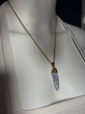 Kyanite Tooth Pendant Necklace